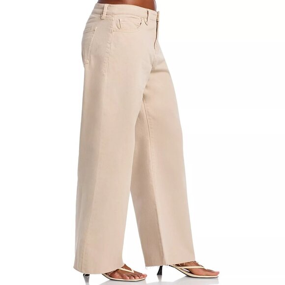 179$ Good American Good Ease Wide Leg Relaxed Jeans Size US 12/UK 16 Beige - Picture 3 of 5